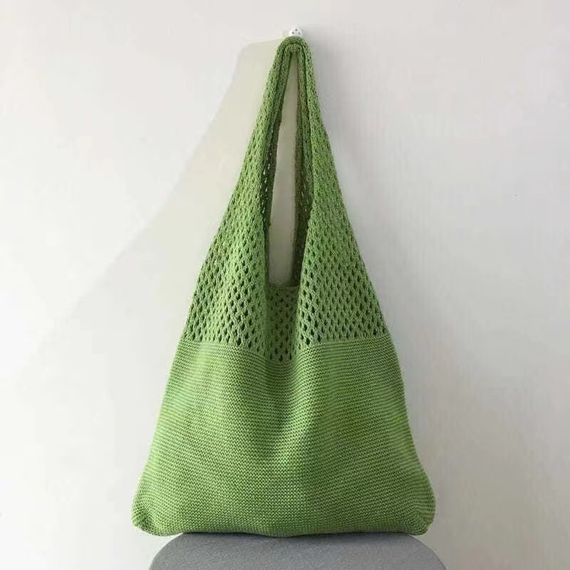 2022 verano nuevo estilo coreano bolsa de malla bolso de compras malla hueco bolsa de playa bolso de hombro de las mujeres
