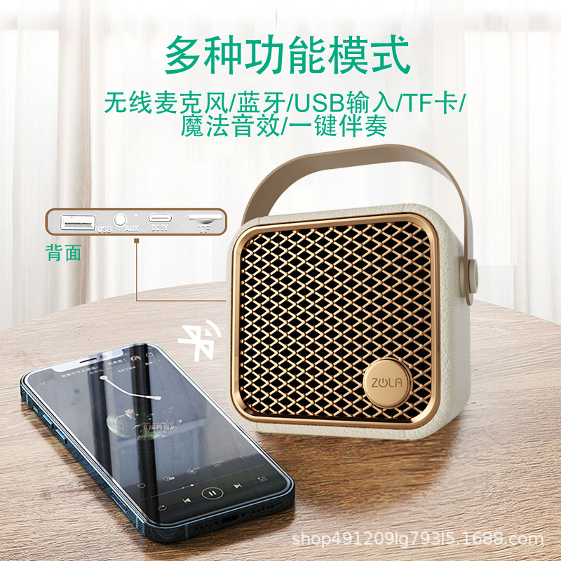 无线K歌音响套装蓝牙音箱话筒一体麦克风唱歌家庭KTV双麦音响|undefined