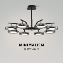 意式极简 现代客厅吊灯简约创意高端玻璃北欧LED智能餐厅卧室主灯