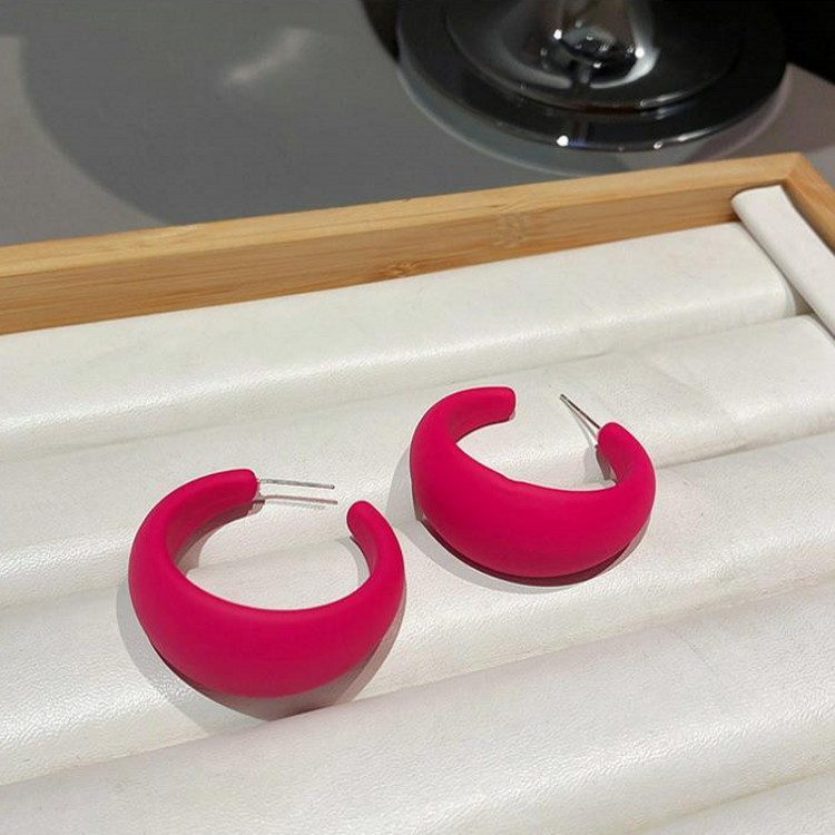 Simple New Candy Color Fluorescent C-shaped Earring display picture 6