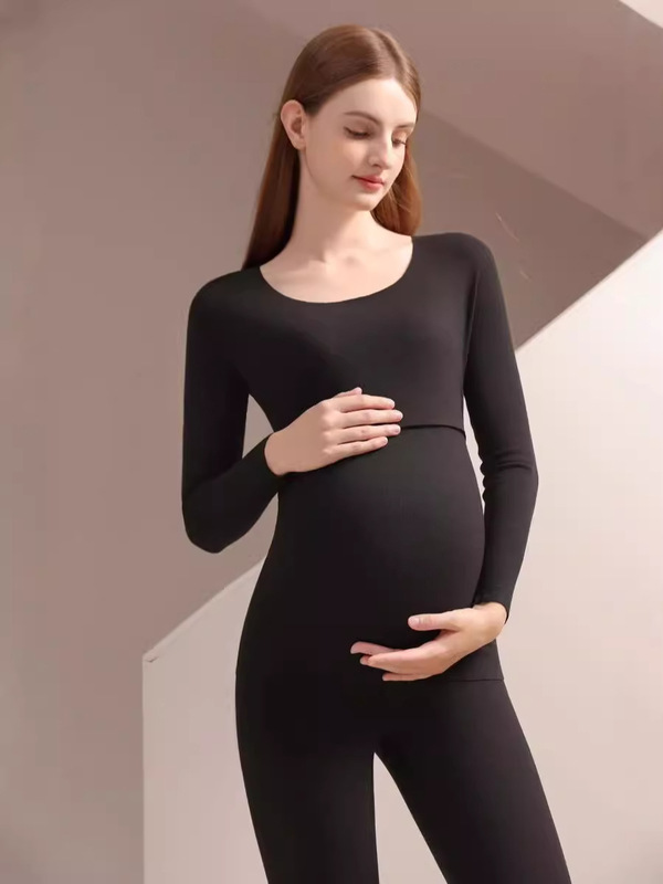 孕妇德绒秋衣秋裤保暖套装秋冬产后哺乳月子服睡衣7A打底衣家居服|undefined