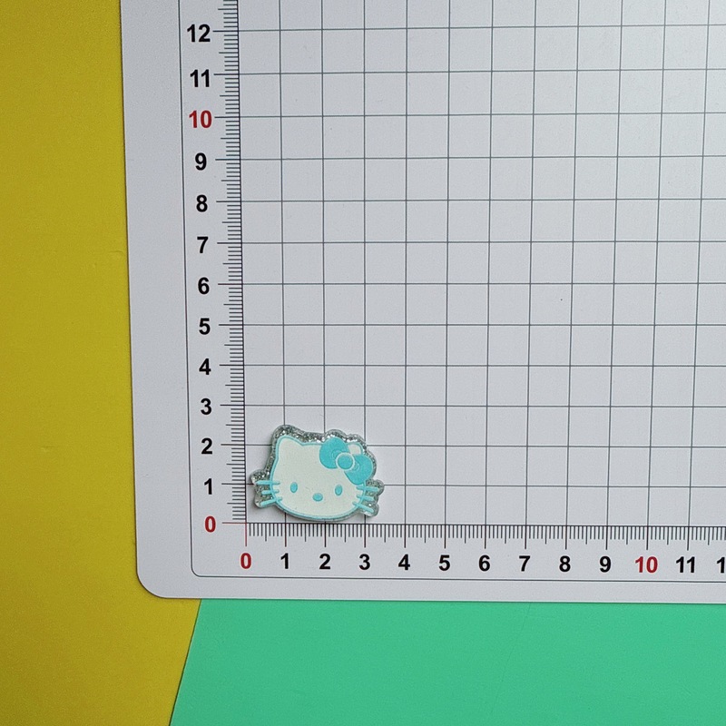 甘いファイングリッターチェック柄 KT 猫リボンアクリルアクセサリー DIY ジュエリーヘアピン携帯電話ケース装飾下駄|undefined