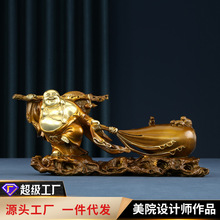 铜欣祥 黄铜财富弥勒摆件家居供奉办公室财神佛像弥勒佛工艺品
