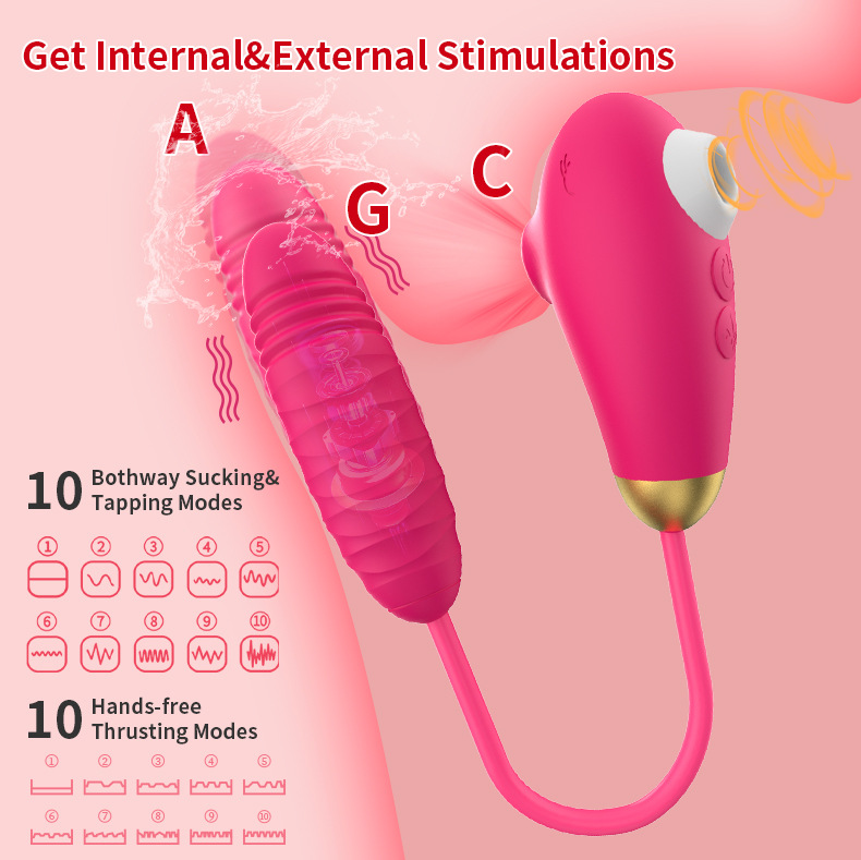 Nieuw grensoverschrijdend privémodel Qin Guo Vrouwelijk Zuigen Likken Telescopische Vibrator Inbrengen Direct Orgasme Masturbator_voghion.com