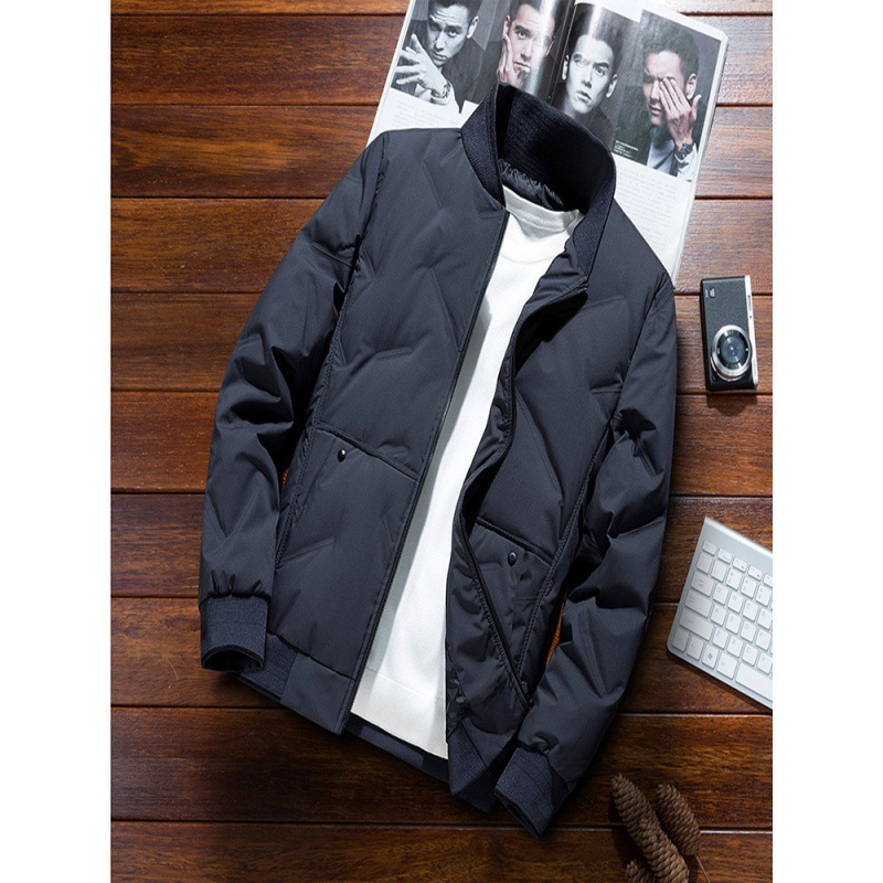 Chaqueta de pluma para hombres de invierno corto engrosado calentamiento chaqueta de beisbol hombre de negocios casual chaqueta chaqueta marca de moda