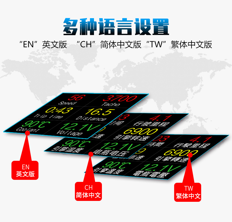 Weiying Intelligent Hud Head-Up Display Multifunctional Car High-Definition Lcd Instrument for Vehicle Obd Modification