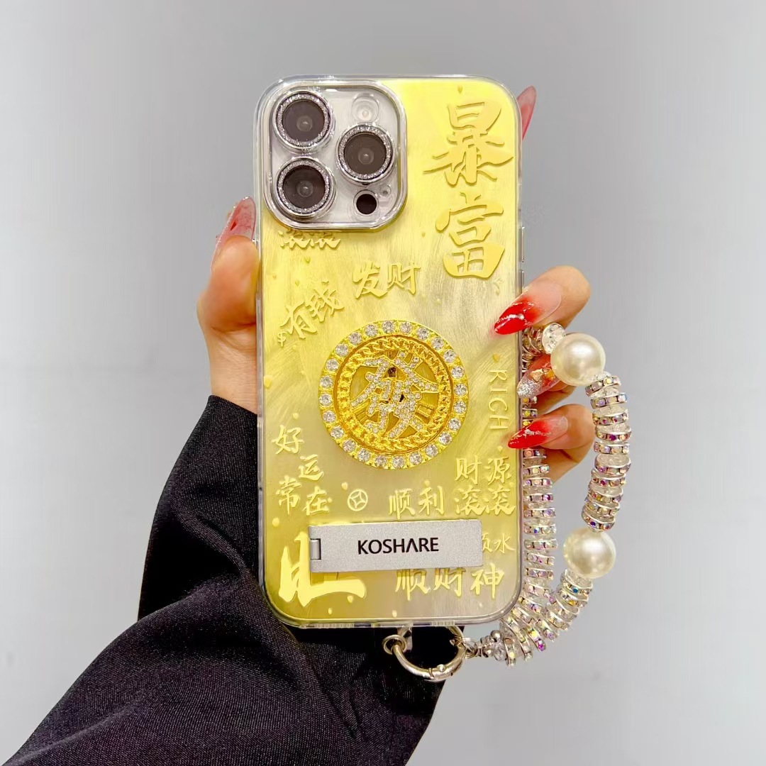 Modelo de año nuevo para hacer una fortuna Apple 16promax soporte ip15pro funda para teléfono móvil para Apple 16/14/13p