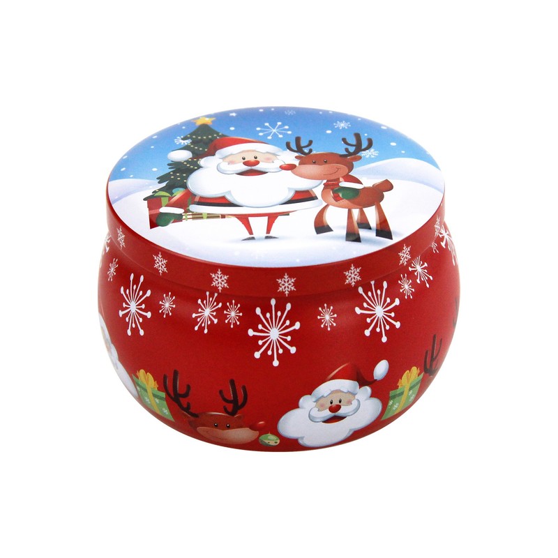 新しい 2.2 オンスブリキクリスマス香りキャンドル缶在庫卸売ホリデープロモーション包装クリスマス缶|undefined