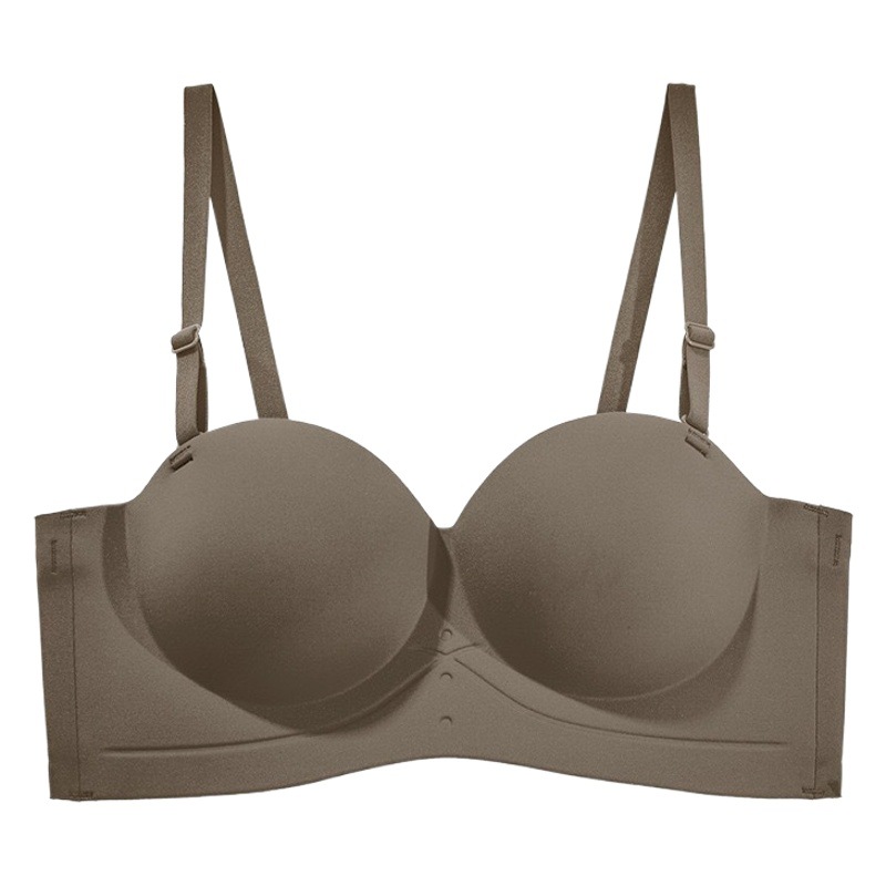 Media taza de ropa interior las mujeres pequeño pecho push up big pecho inalámbrico contracción invisible sujetador sin costuras cómodo expansión exterior