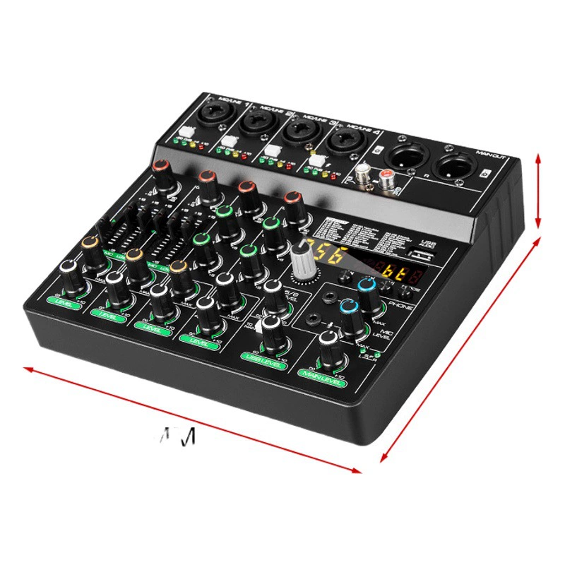 USB Bluetooth 6-полосный микшер 256 видов DSP сбалансированный эффект компьютерная запись конференции домашняя небольшая встреча на открытом воздухе