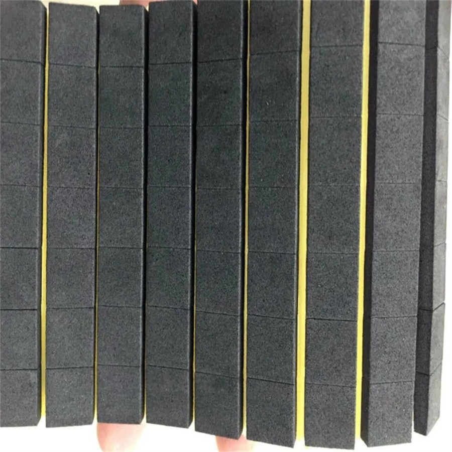 模切自粘eva脚垫黑色圆形海绵家具家电防滑背胶压纹泡棉网格胶垫