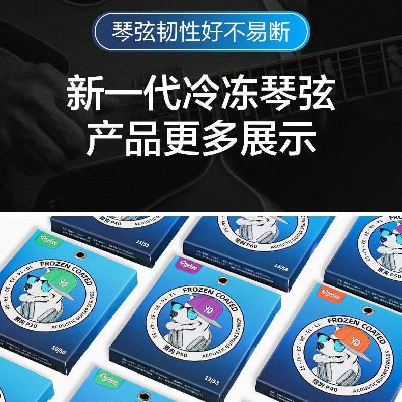 Orphee Acoustic Guitar Strings Frozen Strings for Fingerstyle Acoustic Guitar 1 Set 6 Strings