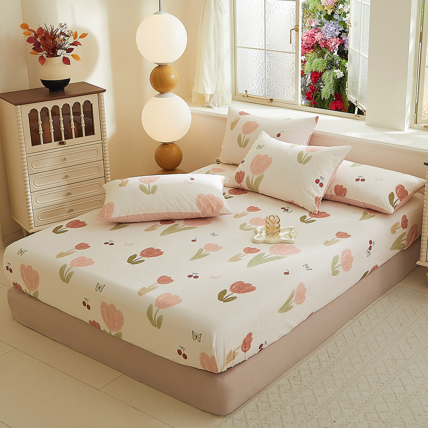 全棉纯棉磨毛印花单床笠家用床上防滑全包床罩床垫保护罩四季通用