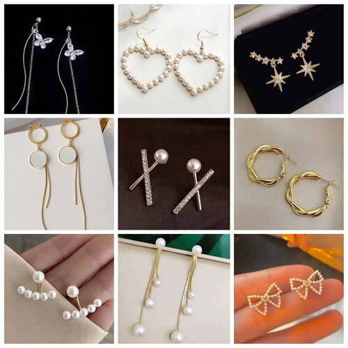  New Trendy Korean Earrings, Feminine Earrings, Exaggerated Light Luxurious Design, Internet Celebrity Versatile Earrings and Earrings