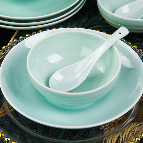 Jingdezhen tableware underglaze color ceramic bowls and plates wholesale celadon ceramic dishes wholesale bowls and plates dishes and dishes sets
