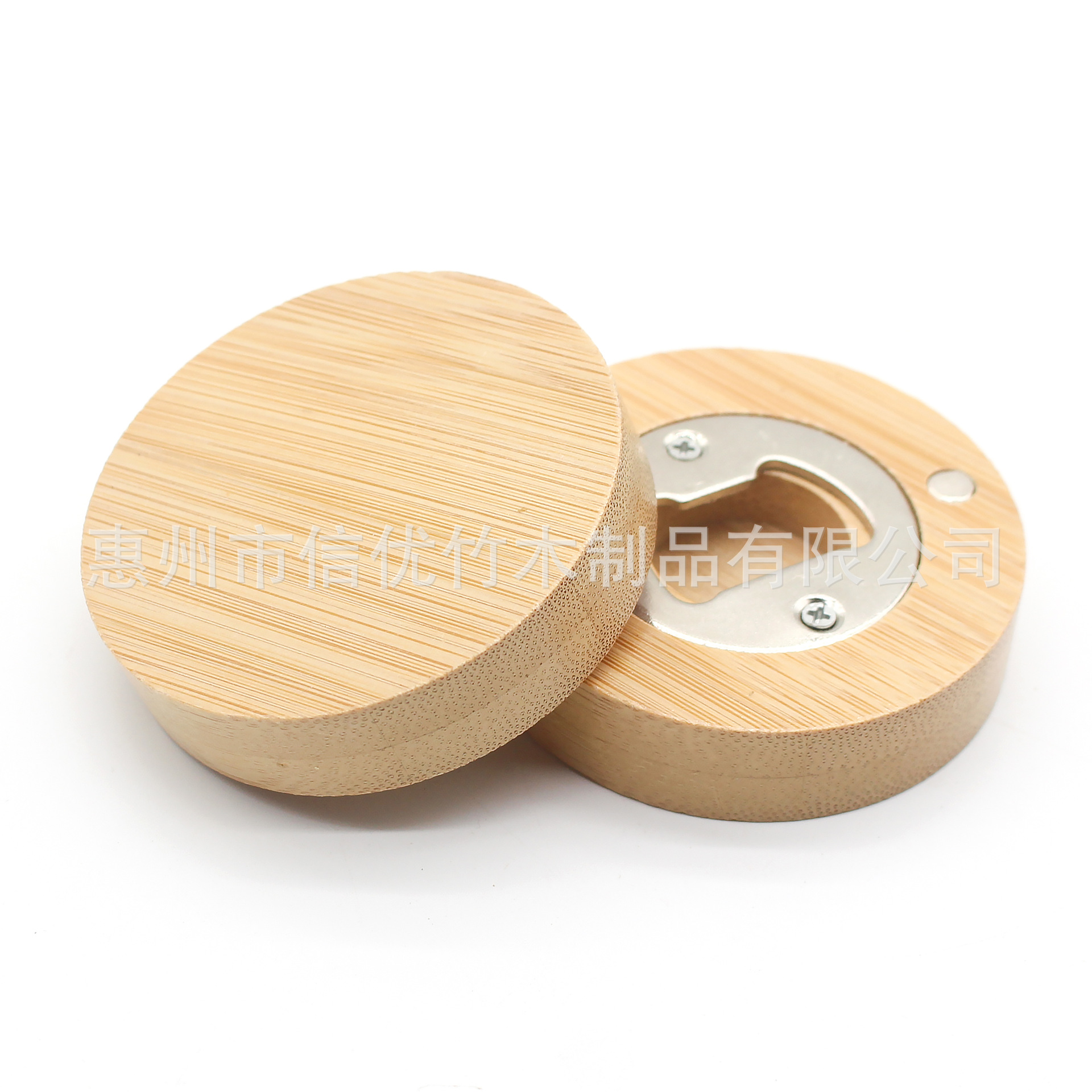 (2개) 국경 간 공급 나무 와인 병따개 둥근 단단한 나무 병따개 너도밤 자석 냉장고 스티커 맥주 병따개