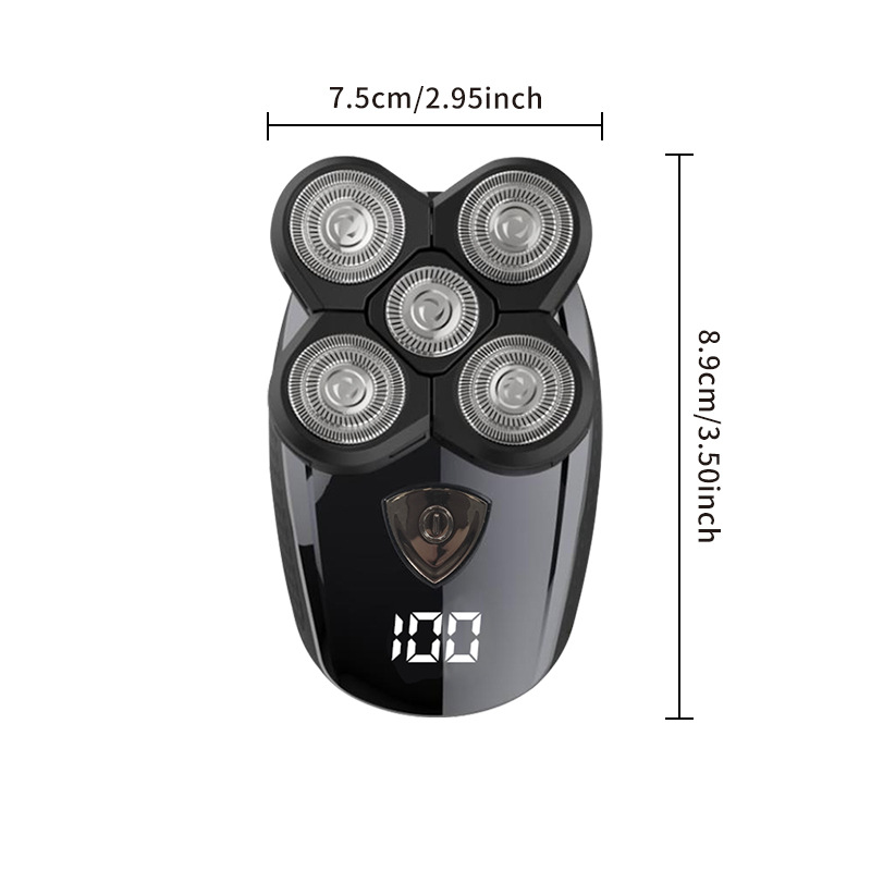 Cabeza calva transfronteriza artefacto cabeza de afeitado cabeza auto-raspado máquina especial cinco cabeza de corte de cuerpo completo lavado eléctrico afeitadora fabricante al por mayor