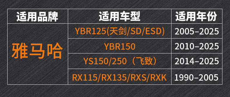 Motorcycle metal key blank suitable for Yamaha YBR125 YBR150 YS150/250 RX115