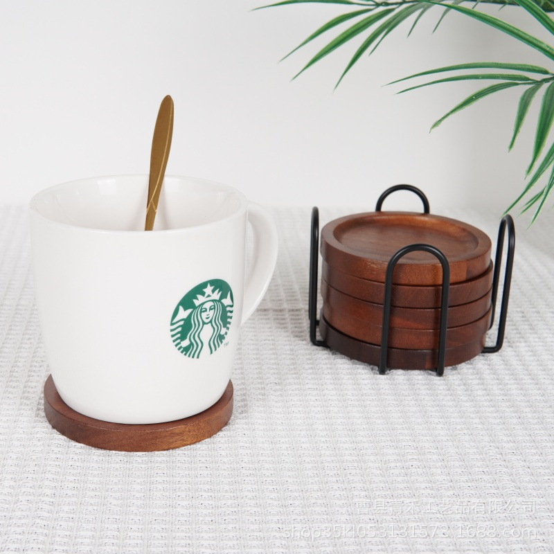 TEMU 現物販売 木製断熱コースター シンプルな丸型コースター 朝食ミルク アフタヌーンティー コーヒー 松材コースター|undefined
