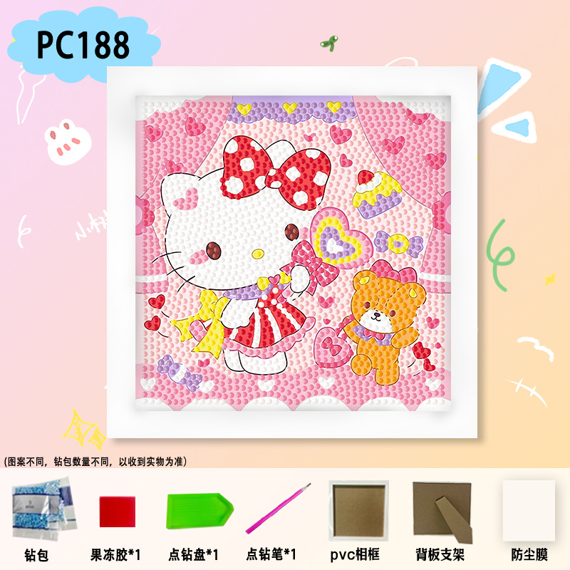 Nueva pintura de diamantes Nezha para niños hechos a mano bricolaje dibujos animados Sanrio pegatinas de mampostería juguetes de diamantes adhesivos para niñas