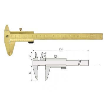 代理批发广陆防磁游标卡尺0-150 141-102Cu铜色游标卡尺现货