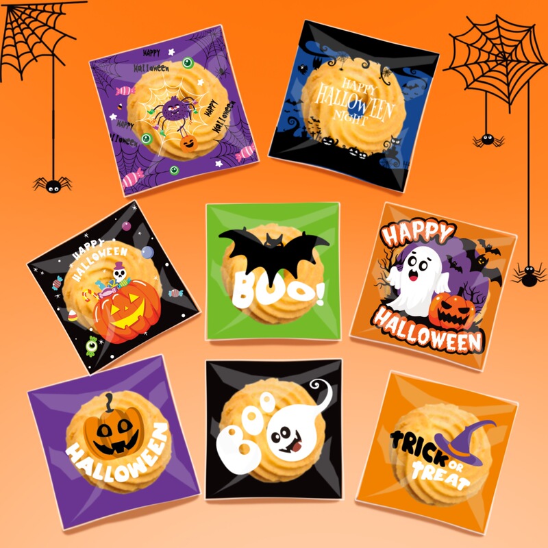 クロスボーダーハロウィン雰囲気粘着クッキーバッグスノーフレークペストリーキャンディ包装袋ハロウィンパーティーギフト粘着バッグ|undefined