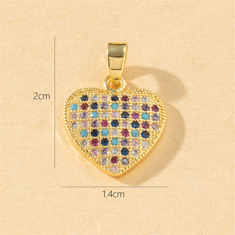 1 Piece Copper Zircon Heart Shape Pendant display picture 6