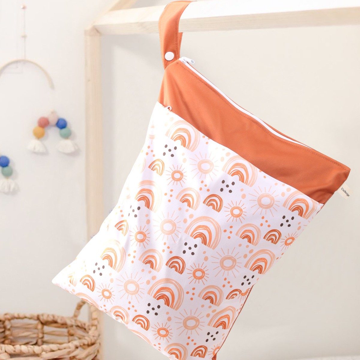 Insベビールーム装飾収納掛け袋クロスボーダー熱売ベビーおむつ袋wetbag乾湿分離30*40