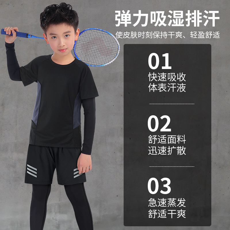 Niños de bádminton ropa de tenis de secado rápido niño de otoño juego deportivo de manga larga juego de entrenamiento de tenis de mesa ropa