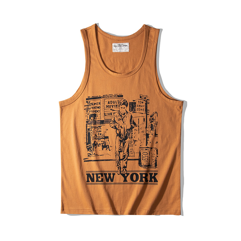 Herrenbekleidung Street-Style bedruckte Weste T-Shirt ärmelloses Unterhemd_voghion.com