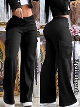 K 25617 Fashion Cargo Wide Leg Pants �r��Ů�b���bѝ �羳