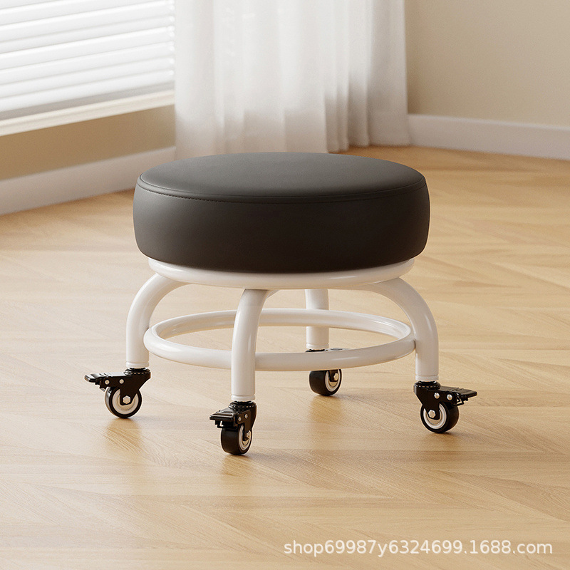 Rueda universal taburete pequeño polea doméstica taburete redondo para cambiar zapatos limpiador taburete bajo con artefactos mágicos para niños pequeños taburetes silenciosos