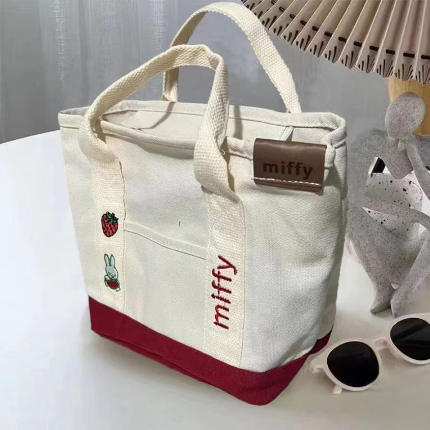 Año del Conejo bordado japonés lindos bolsos de lona, bolsos de hombro, bolsos de oficina