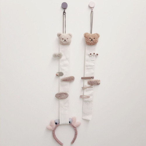 INS Nordic style new product cartoon bear children's hairpin storage belt hook wall decoration wall hanging