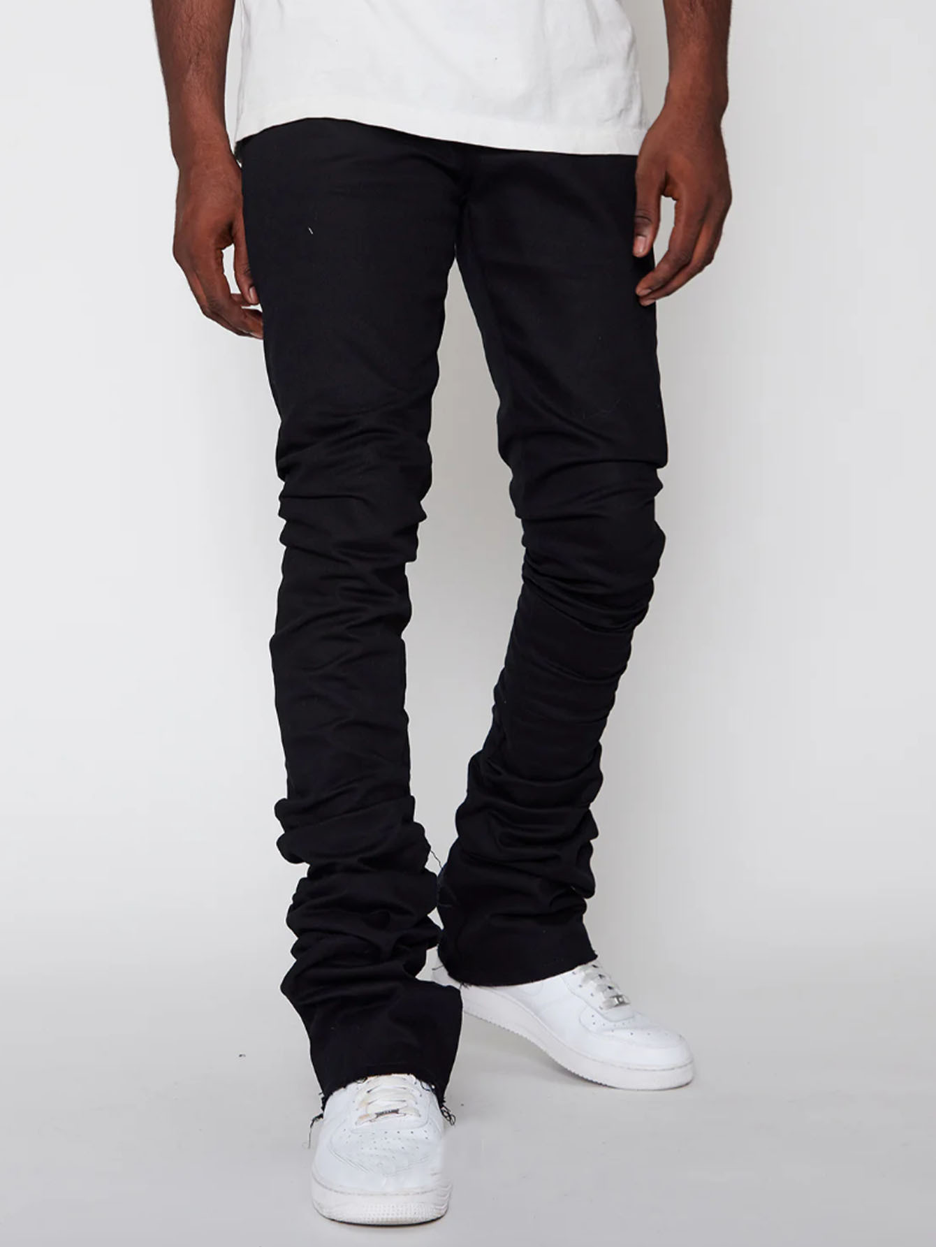 Jeans uomo taglio dritto patchwork stile casual streetwear_voghion.com