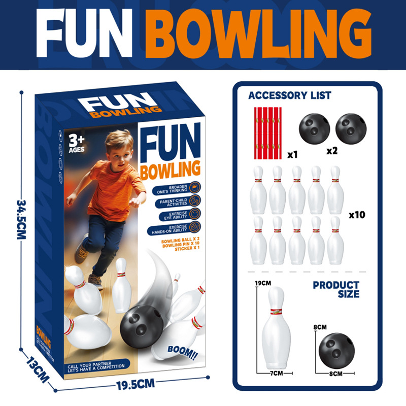 Cross-Border Children's Bowling Toy Set Indoor Ball Sports Activity Exercise Toys Parent-Child Interactive Toys
