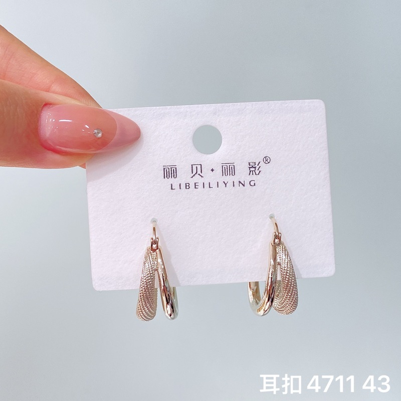 丽贝丽影丽银欧美时尚高级感素圈耳环2025新款爆款个性小众女耳圈|undefined