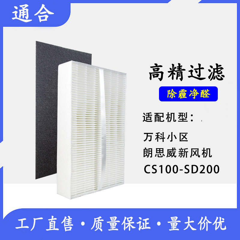 适配万科小区朗思威LOWNSWELL天花除霾过滤网 CS100新风系统滤芯