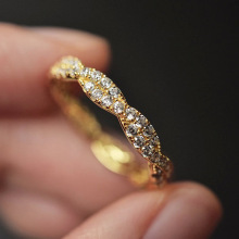 曹适时尚个性麻花戒 小众设计食指指环 2024年新款尾戒高级戒指女