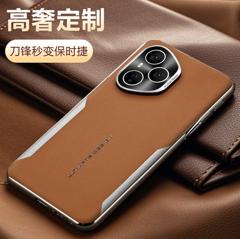 Honor 400pro 携帯電話ケースに適しています。超薄型 Honor 400 電気メッキソフトエッジ落下防止プレーンレザーパーソナライズされたクリエイティブな滑り止め|undefined