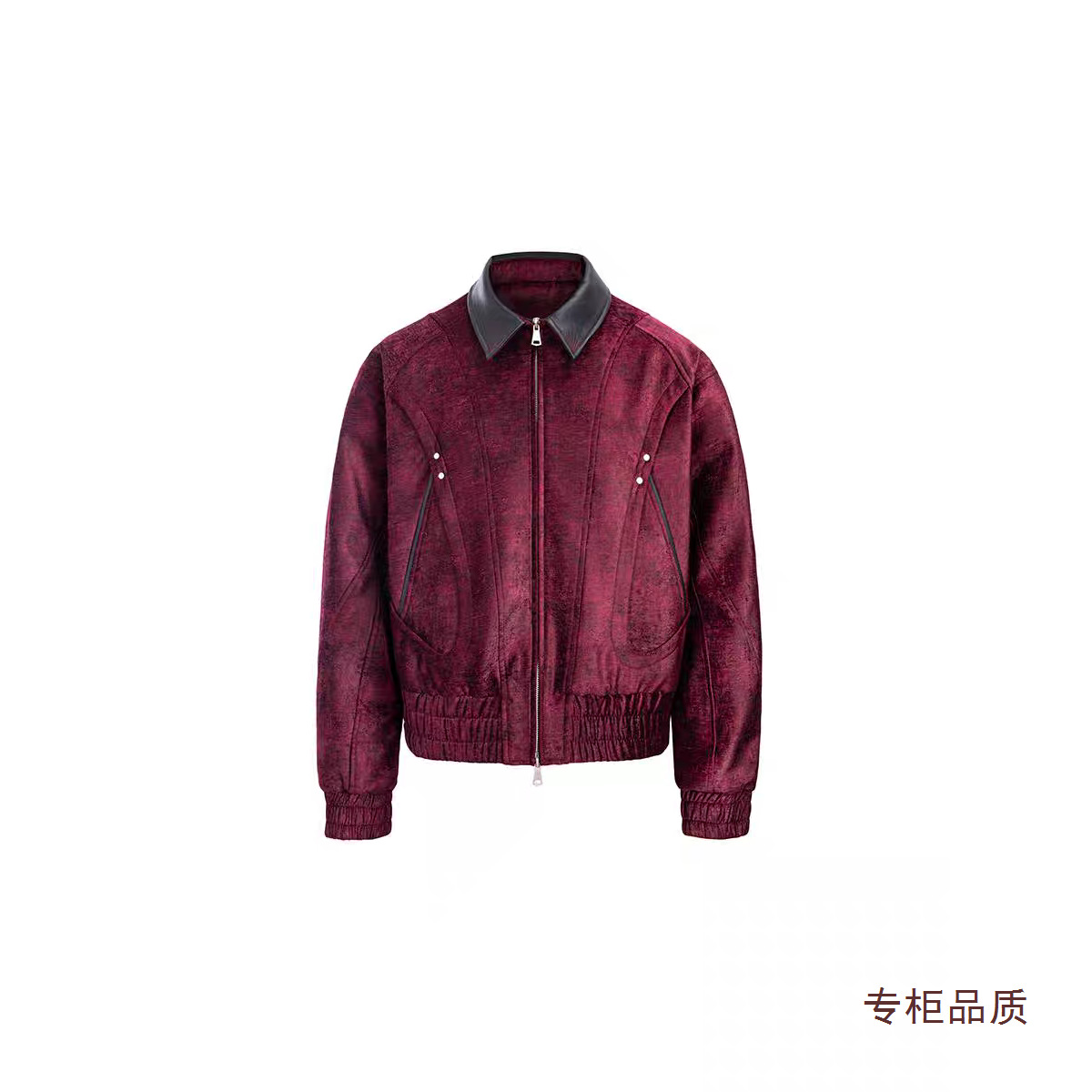 1 Trendy Brand Rivet Color-Block Suede Patchwork Lapel Jacket For Men And Women Couples 2026 Autumn Winter Loose Cool_voghion.com