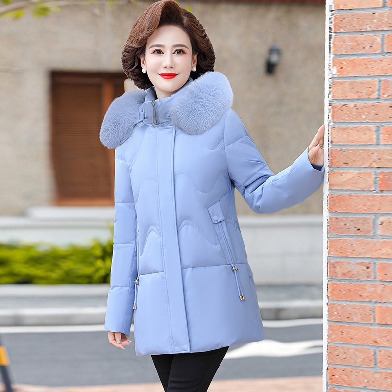 하늘색 리얼 폭스 모피 칼라