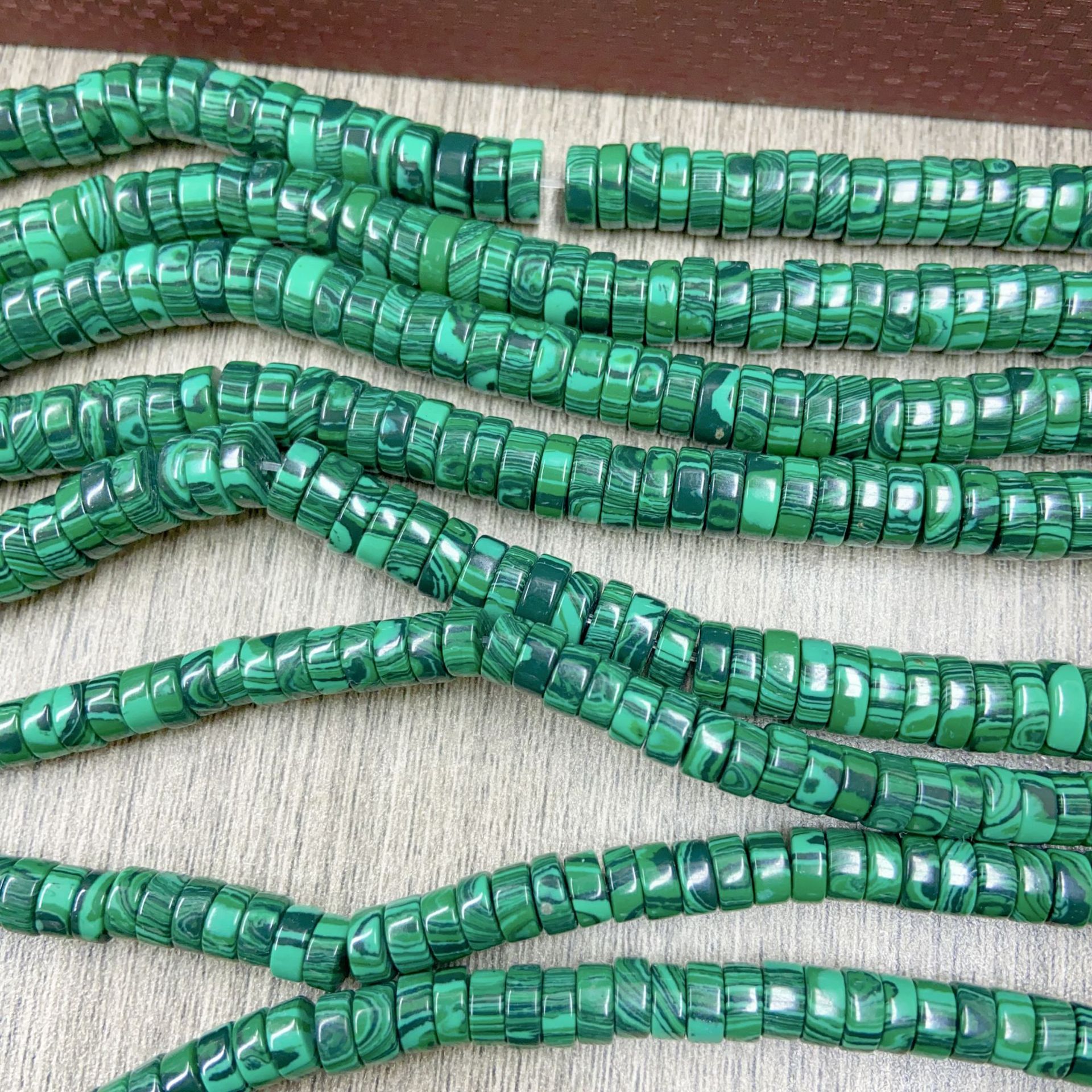 Malachite Straight-Cut Spacer Beads, Loose Beads, Accessory Beads for DIY Jewelry, Bracelets, and Crafts