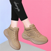 女鞋2025秋冬季新款时尚轻便保暖加绒休闲运动面包板鞋阿甘棉鞋