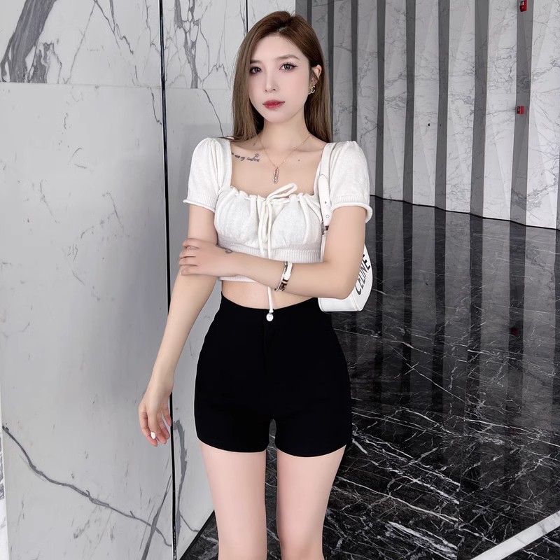 Black High-Waisted Suit Shorts for Women in Summer, Slim and Sexy Hip-Hugging Pants, Hot Girl Style Slim-Fitting Outer Wear Hot Pants for Small People