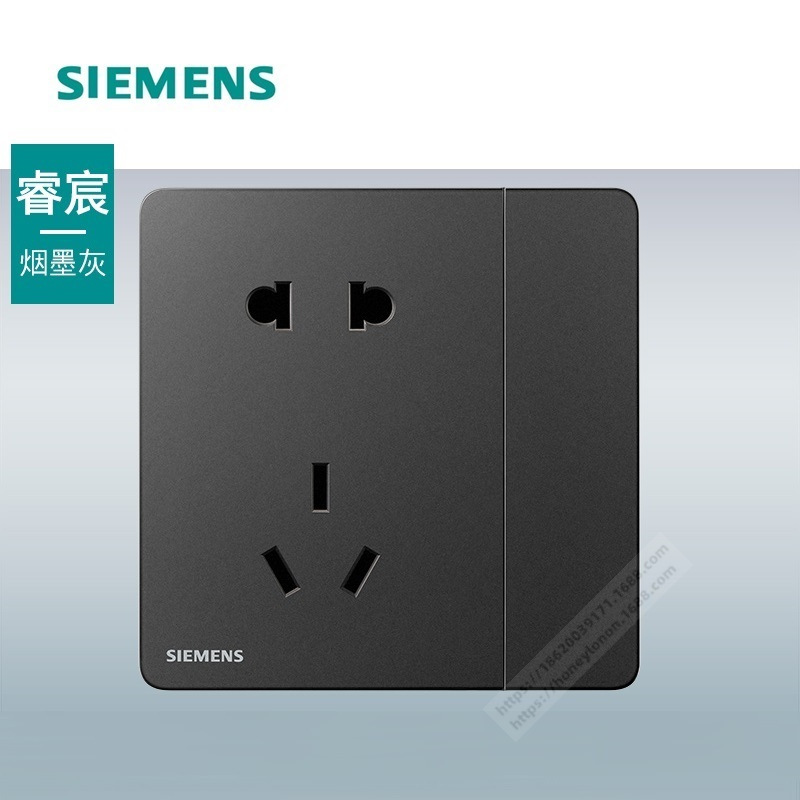 SIEMENS/西门子 睿宸 烟墨灰 二三级插座带双控开关 5UB25343NC03