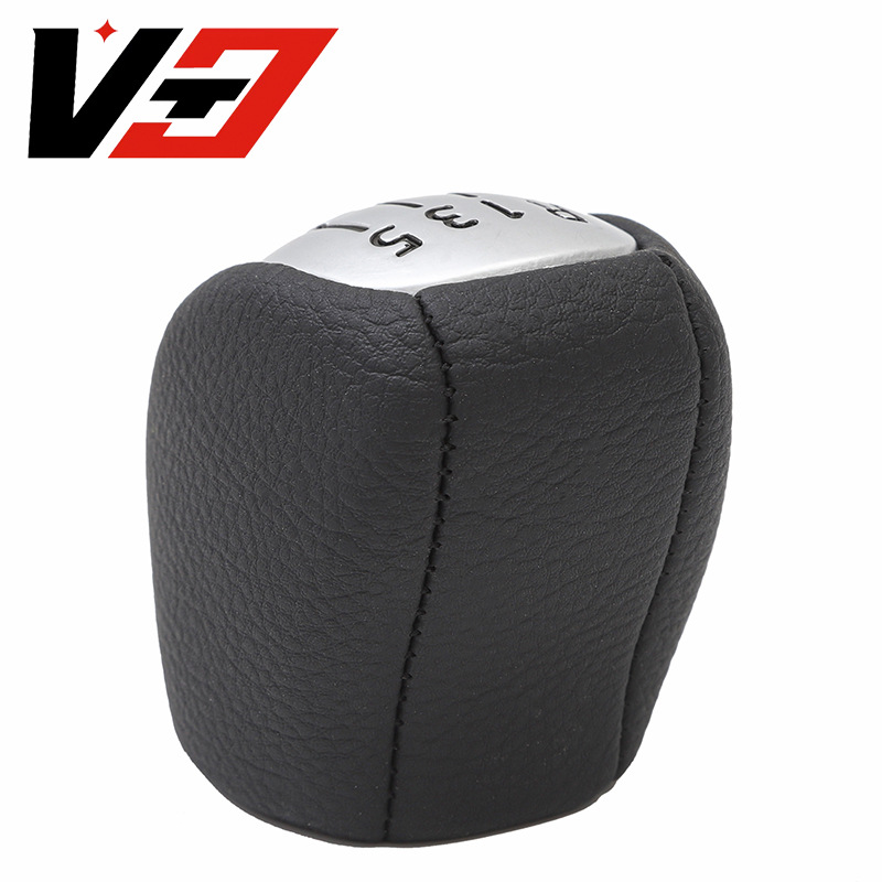 Cross-Border Suitable for Renault Laguna Mk3 Car Gear Head Handle Shift Handball Black Pu Leather Accessories
