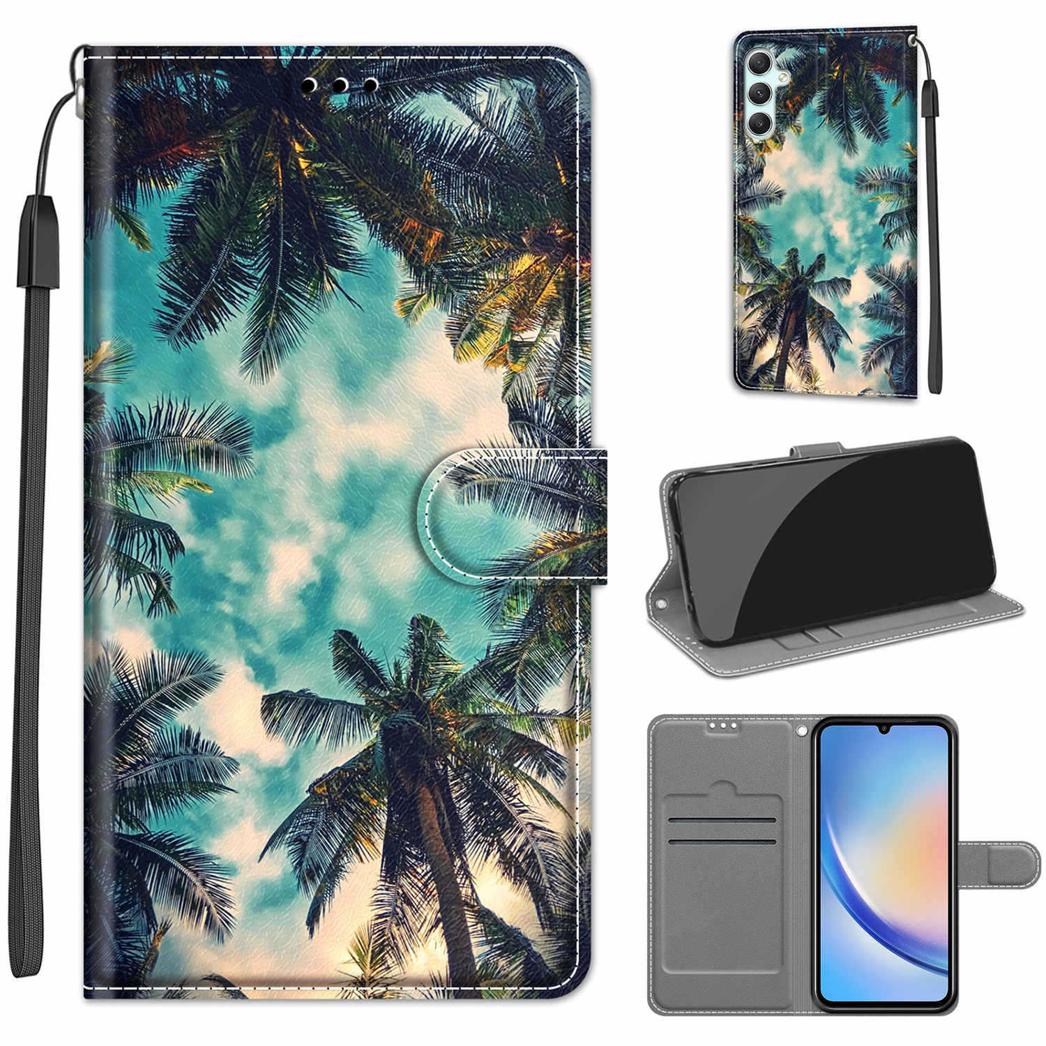 新款电压彩绘适用于三星  A56 5G手机皮套 翻盖插卡钱包Xcover7