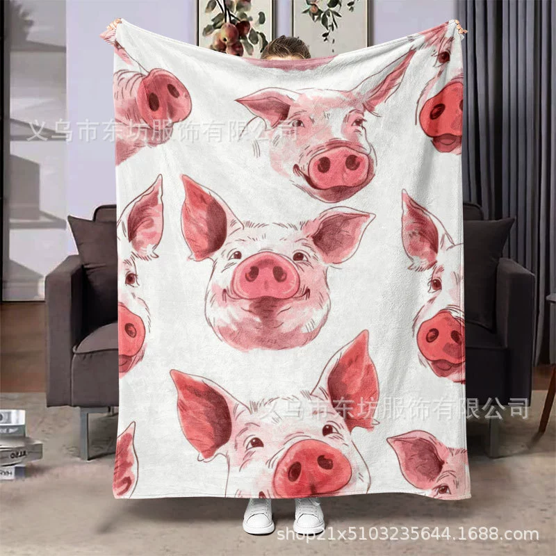 Простой розовый поросенок простой и удобный фланелевый одеяло ленивый человек должен путешествовать дома
