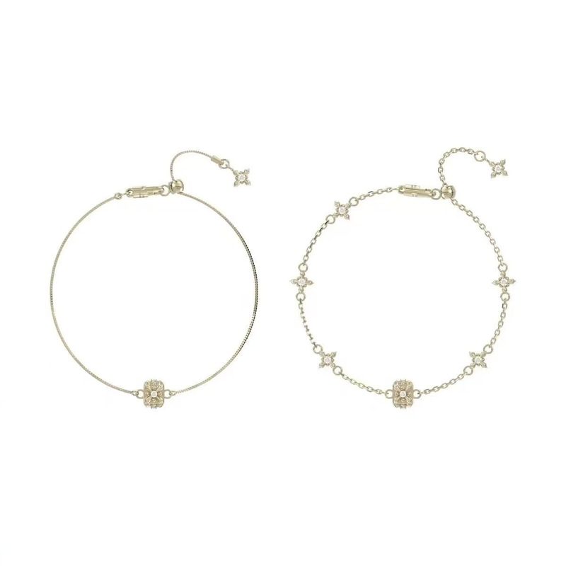 Sanhong SUN Jewelry Gold Iris Flower Bracelet for Women, Light Luxury High-End Design, French Retro Jewelry